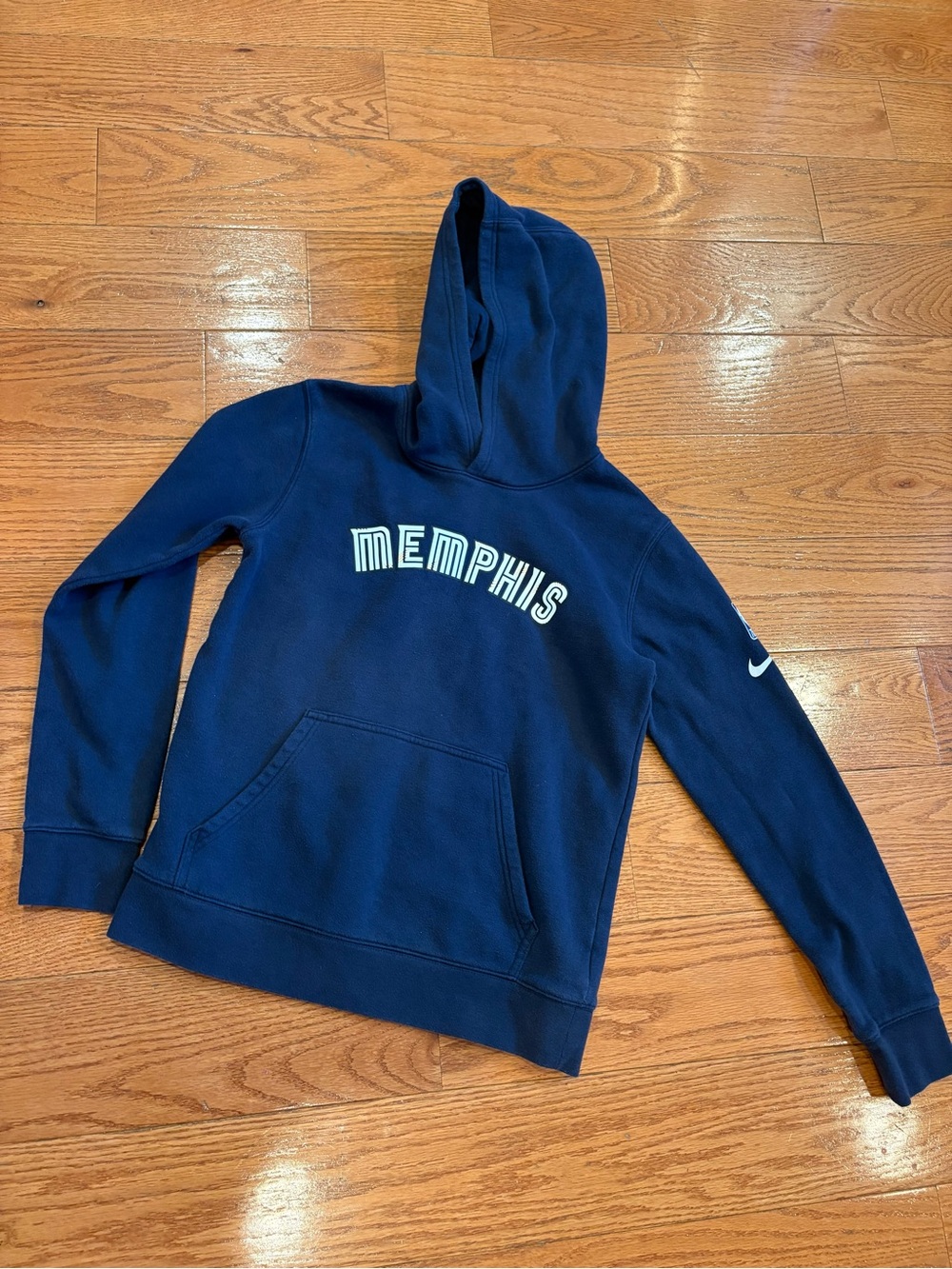 Nike NBA Memphis Grizzlies Youth Hoodie Navy Pullover Sweatshirt Size L (14/16)